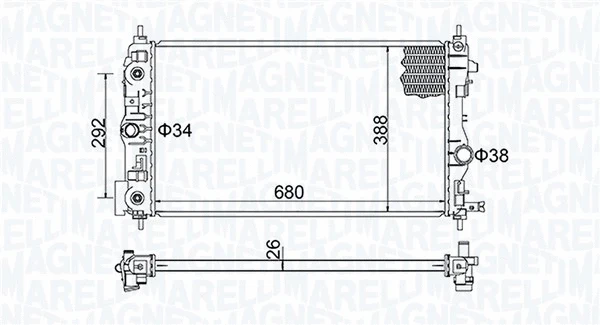 Radiator, engine cooling (350213206600)