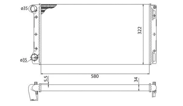 Radiator, engine cooling (350213172003)