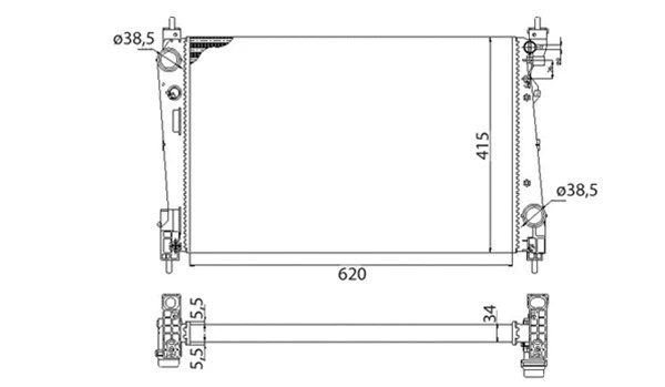 Radiator, engine cooling (350213386003)