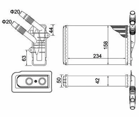 Heat Exchanger, interior heating (359000391120)