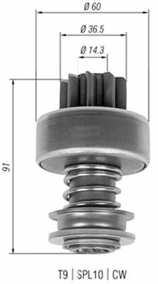 Pinion, starter (940113020326)