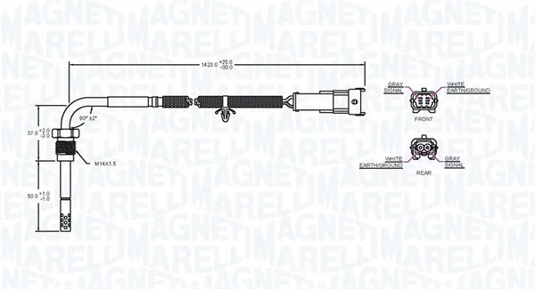 Sensor, exhaust gas temperature