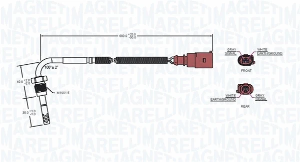 Sensor, exhaust gas temperature