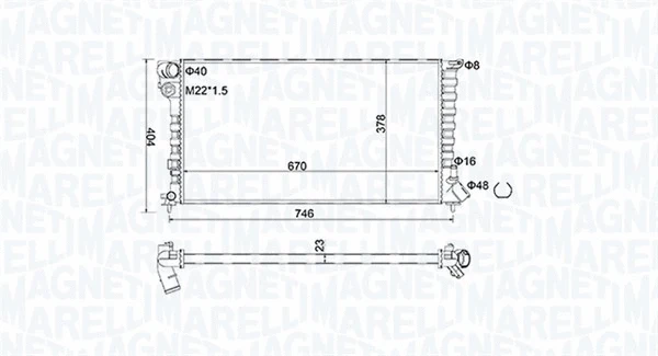 Radiator, engine cooling (350213186600)