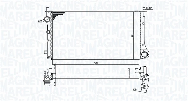 Radiator, engine cooling (350213382000)