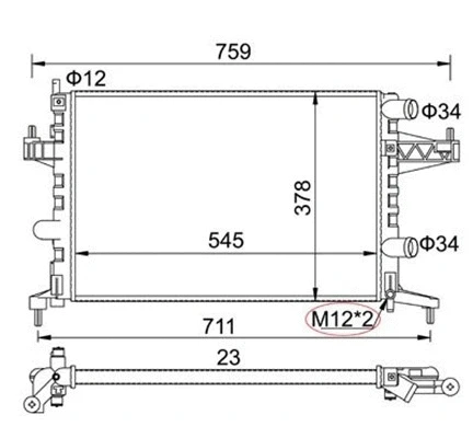 Radiator, engine cooling (359000300760)