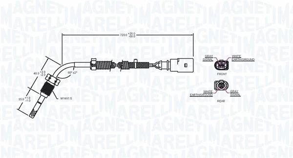 Sensor, exhaust gas temperature