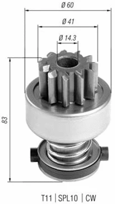 Pinion, starter (940113020404)
