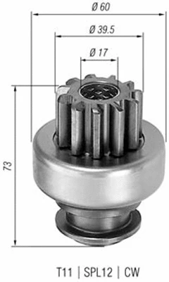 Pinion, starter (940113020117)