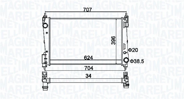 Radiator, engine cooling (350213151200)