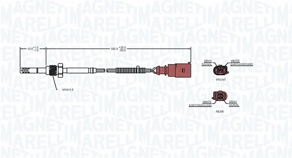 Sensor, exhaust gas temperature