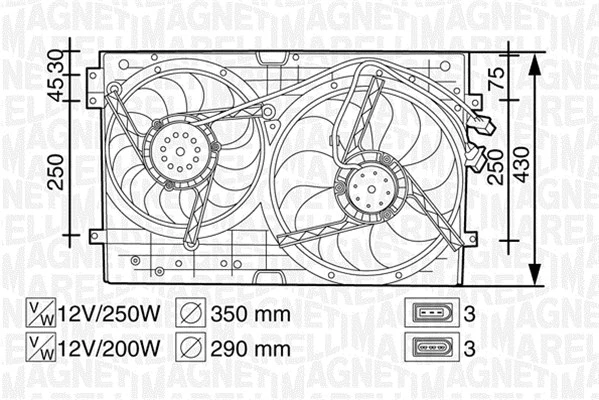 Fan, engine cooling (069422258010)