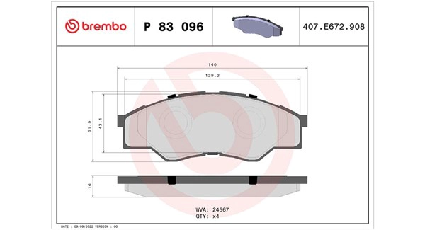 Brake Pad Set, disc brake (363700483096)