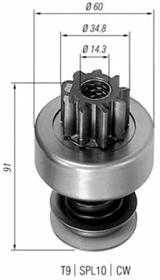 Pinion, starter (940113020083)