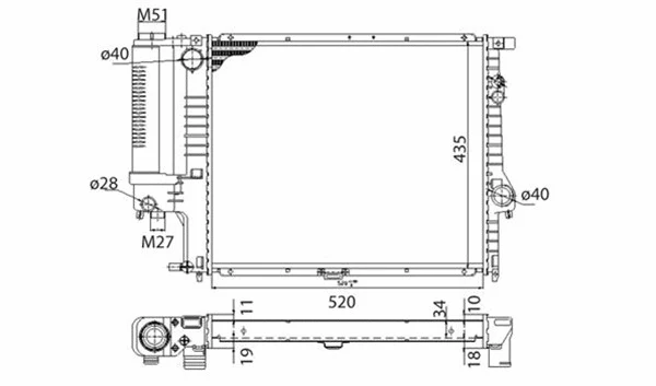 Radiator, engine cooling (350213693003)