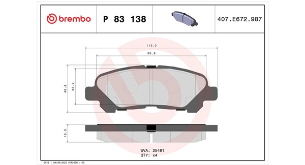 Brake Pad Set, disc brake (363700483138)