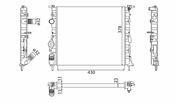 Radiator, engine cooling (350213261003)