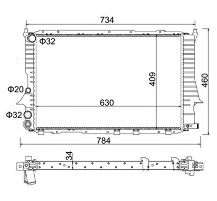 Radiator, engine cooling (359000300610)