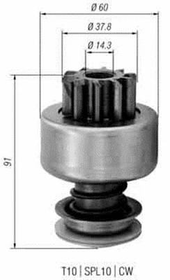 Pinion, starter (940113020445)