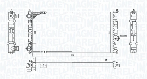 Radiator, engine cooling (350213187800)