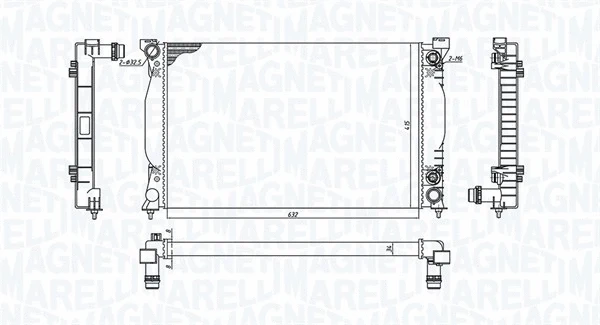 Radiator, engine cooling (350213196500)