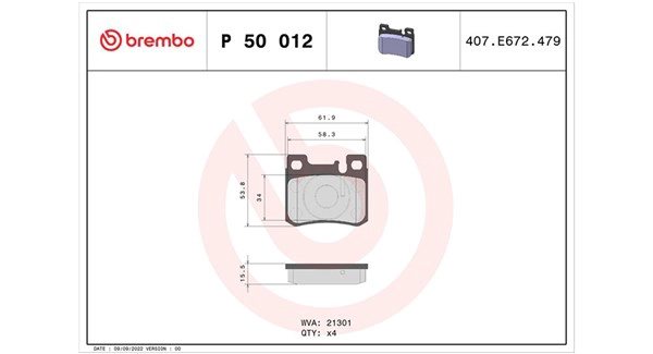 Brake Pad Set, disc brake (363700450012)