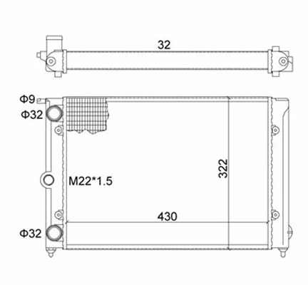 Radiator, engine cooling (359000300400)