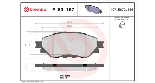 Brake Pad Set, disc brake (363700483167)