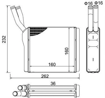 Heat Exchanger, interior heating (359000320110)