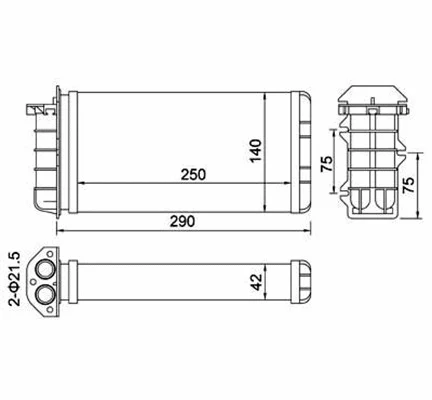 Heat Exchanger, interior heating (359000300950)