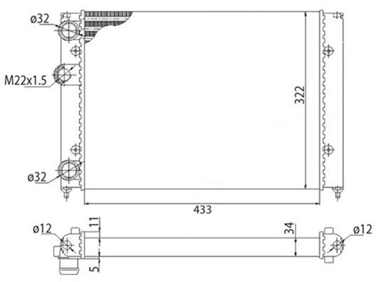 Radiator, engine cooling (350213214003)