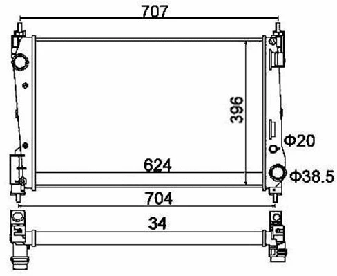 Radiator, engine cooling (359000391540)