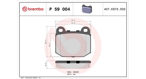 Brake Pad Set, disc brake (363700459004)
