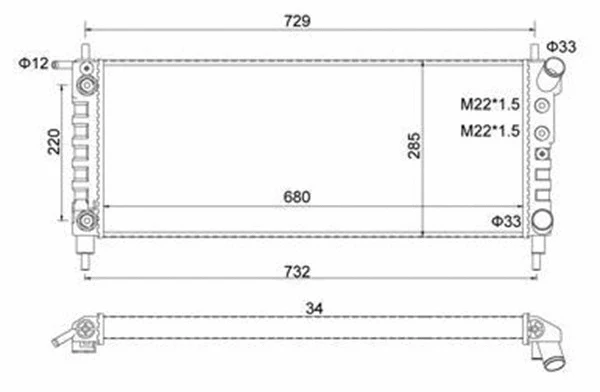 Radiator, engine cooling (359000391660)