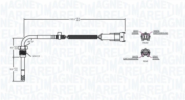Sensor, exhaust gas temperature
