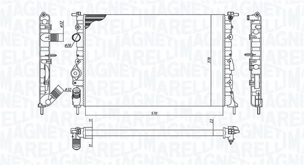 Radiator, engine cooling (350213188100)