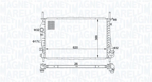Radiator, engine cooling (350213177600)