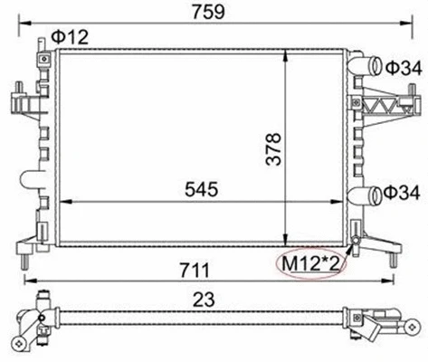 Radiator, engine cooling (359000390760)