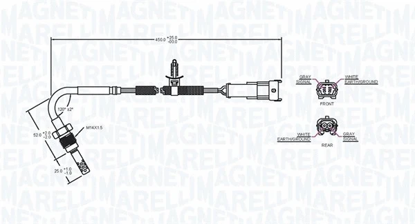 Sensor, exhaust gas temperature