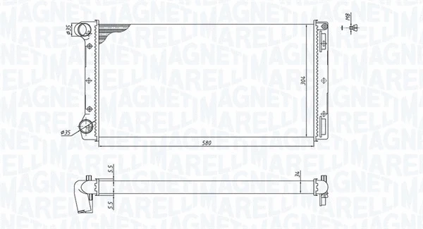 Radiator, engine cooling (350213168000)