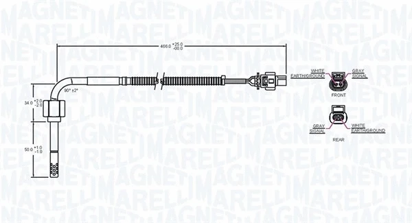 Sensor, exhaust gas temperature