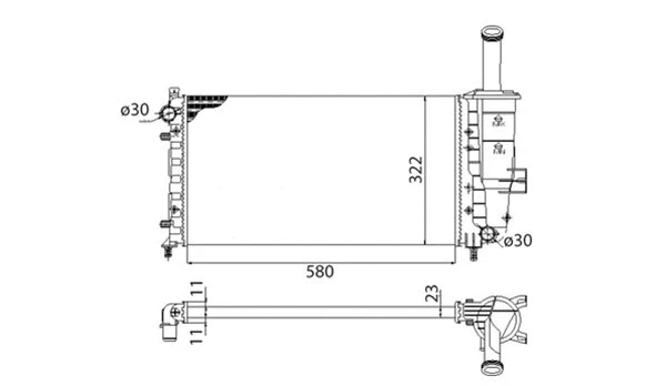 Radiator, engine cooling (350213195003)