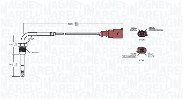 Sensor, exhaust gas temperature