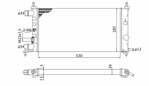 Radiator, engine cooling (350213776003)