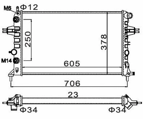 Radiator, engine cooling (359000301130)