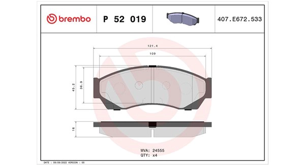 Brake Pad Set, disc brake (363700452019)