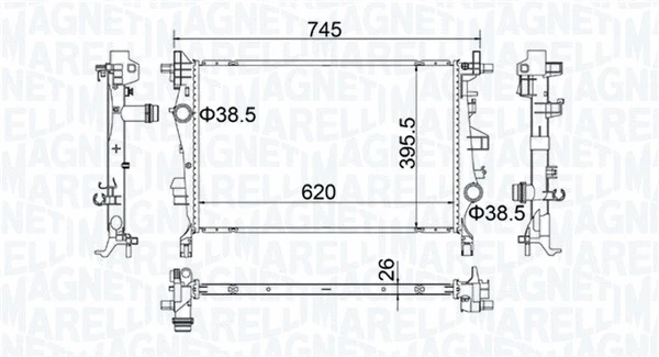 Radiator, engine cooling (350214500000)