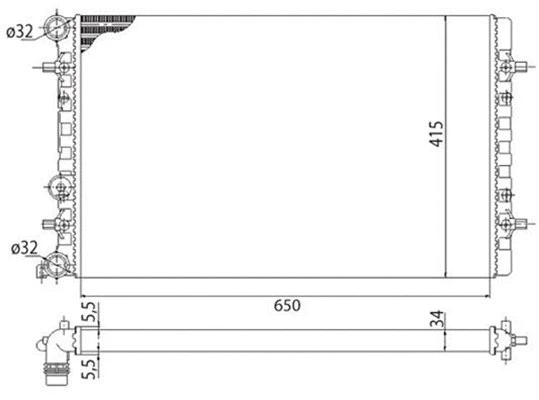 Radiator, engine cooling (350213803003)