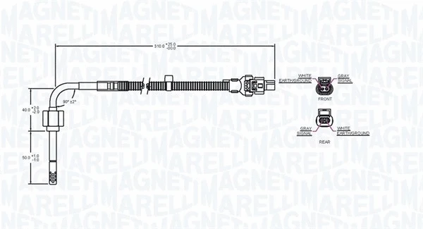 Sensor, exhaust gas temperature
