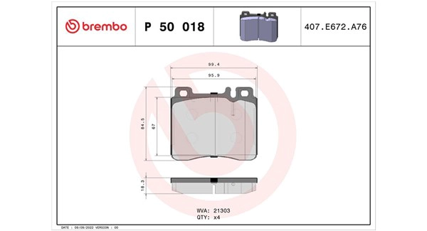 Brake Pad Set, disc brake (363700450018)